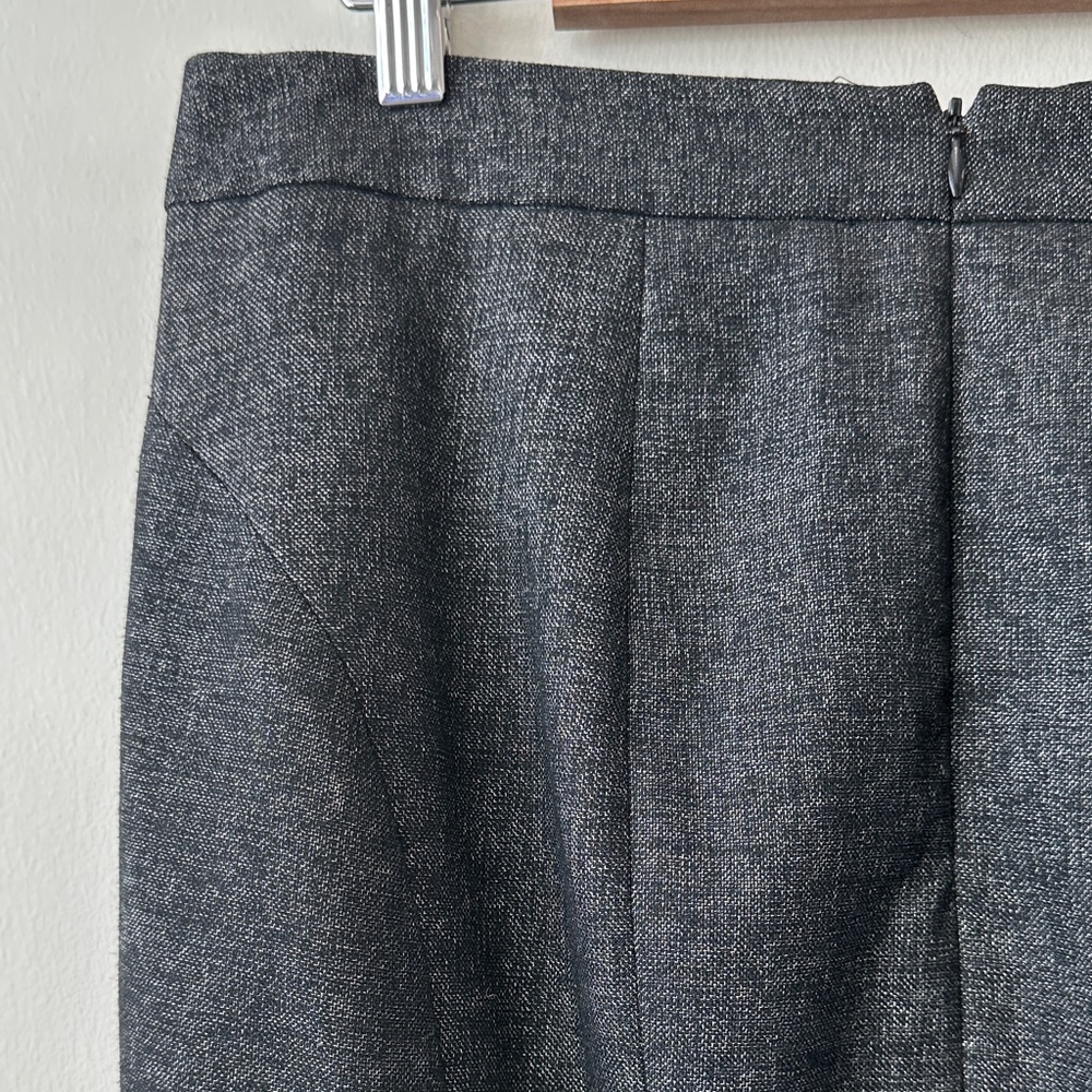 Classic Black and Silver Tweed Women's Skirt with Button Up Pleats - Picture 6 of 7